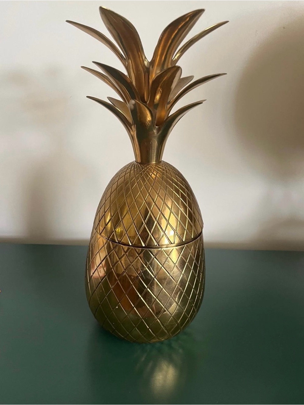 Vintage Large Brass Pineapple Container Candle Holder 15”